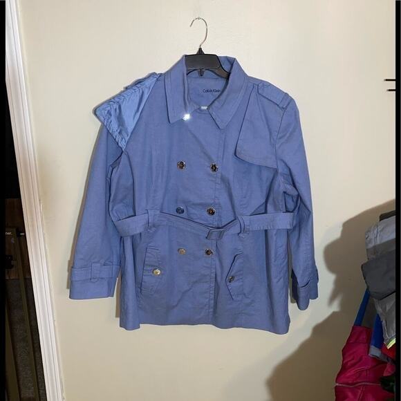 CALVIN KLEIN WOMENS BELTED JACKET SIZE 2X MINT - Picture 1 of 3